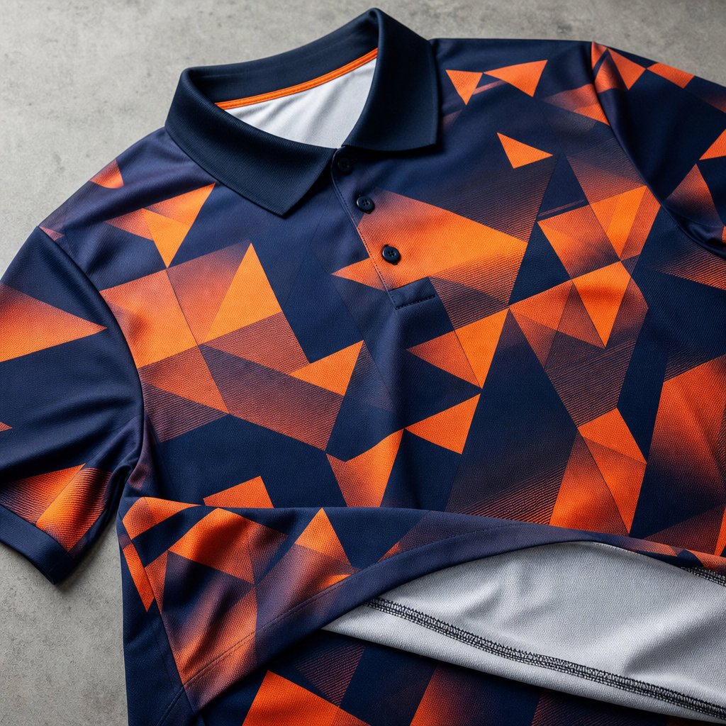 Heat press lifting from a brightly printed sublimated polyester sports garment